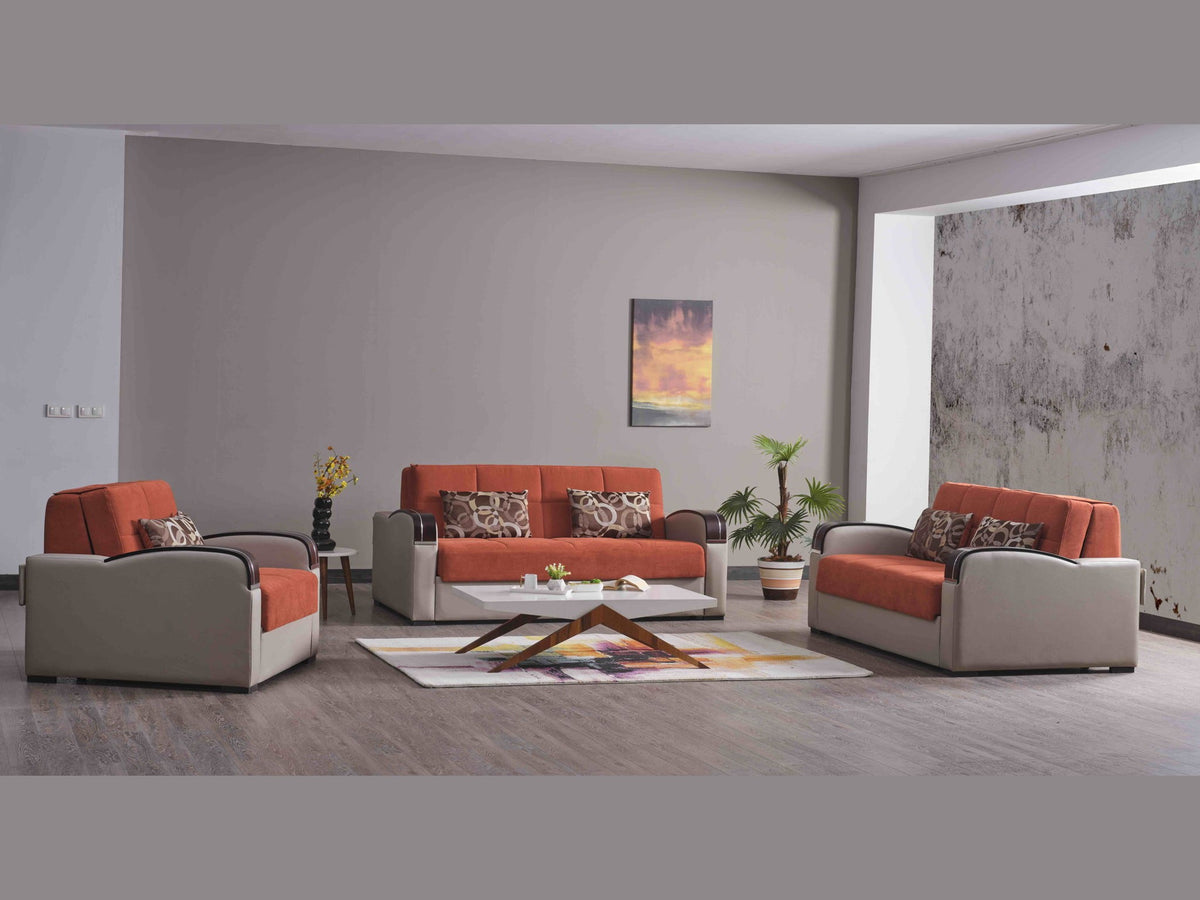 Ottomanson Sleep Plus - Upholstered Convertible Loveseat With Storage