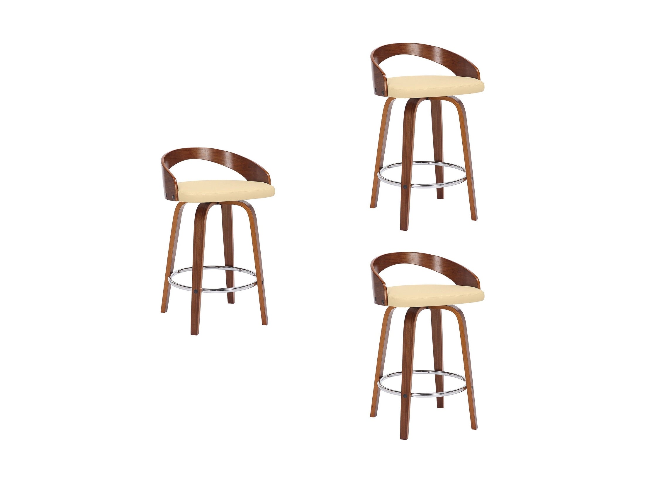 Sonia - 26" Counter Height Swivel Bar Stool - Walnut Wood