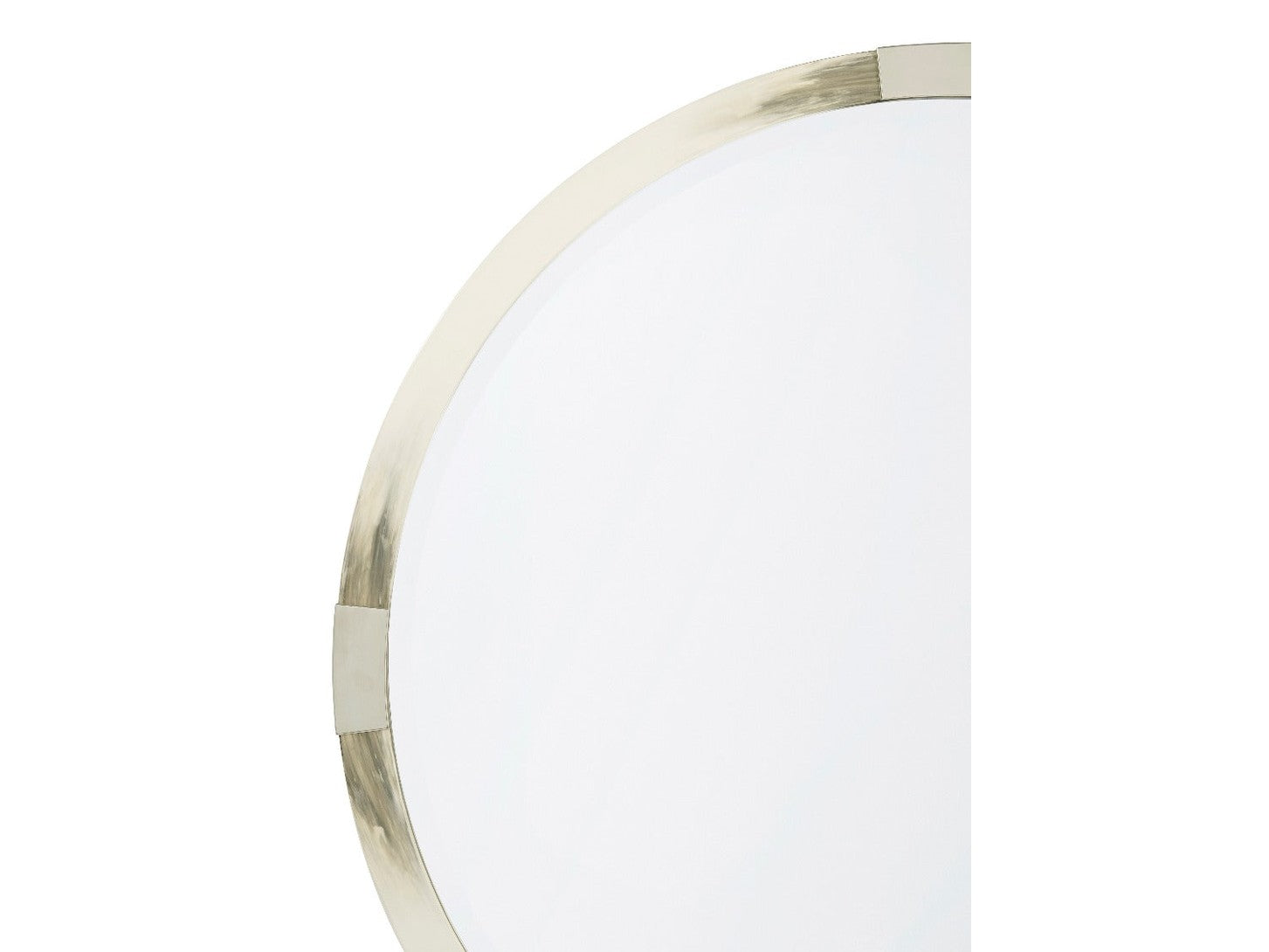 Theodore Alexander Cutting Edge Round Mirror, Longhorn White