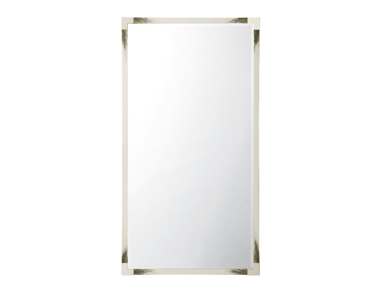 Theodore Alexander Cutting Edge Floor Mirror, Longhorn White