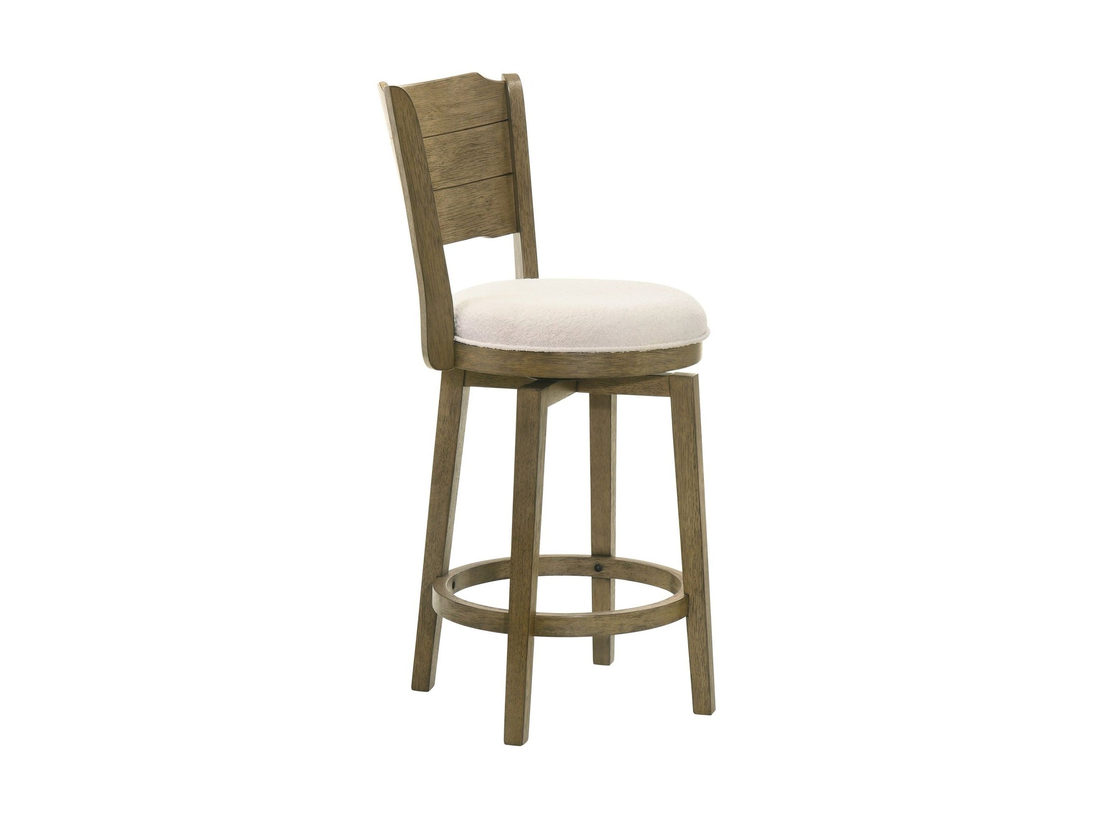 Winsley - Coastal Modern Swivel Wood Counter Height Kitchen Bar Stool