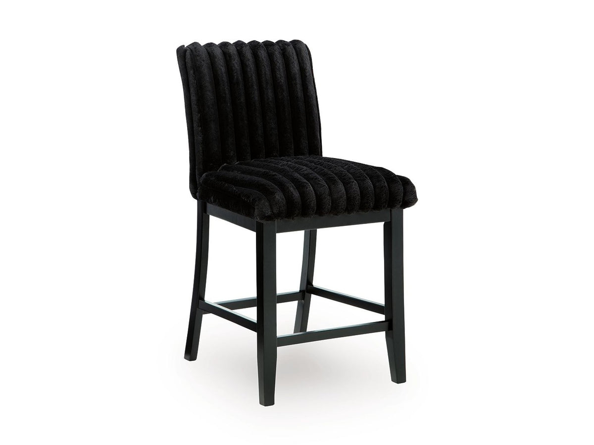 Mervannie - Upholstered Barstool (Set of 2) - Black