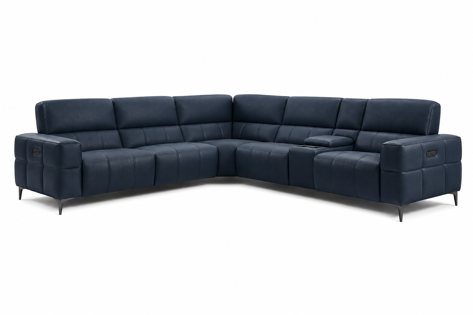 Cubo 6-Piece Sectional Sofa with Recliners, Leather