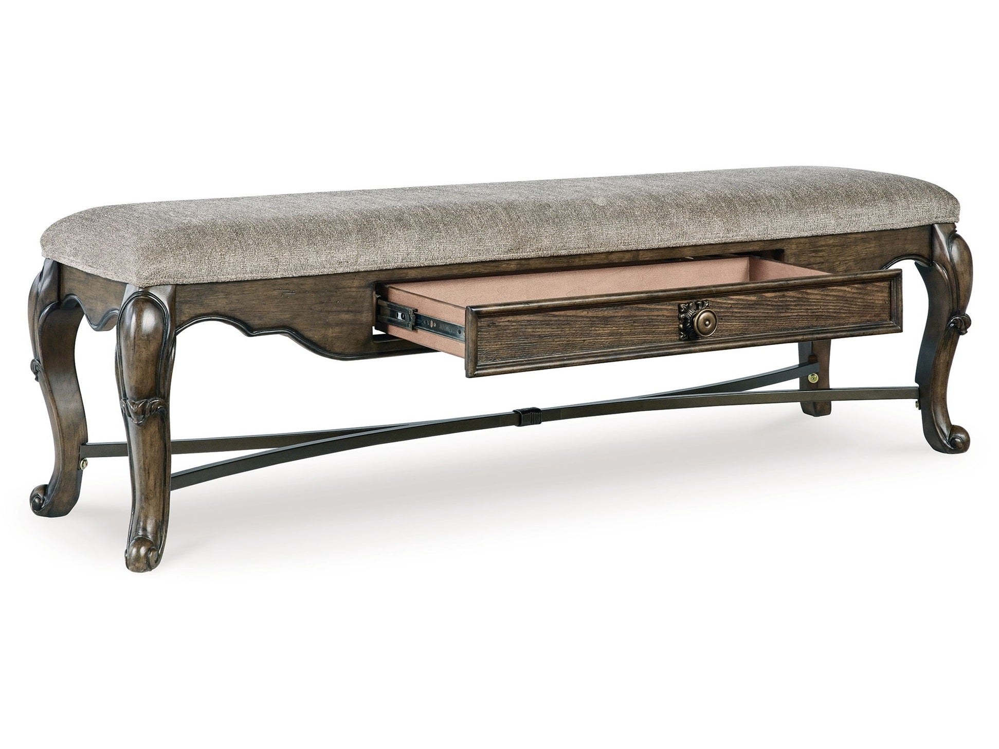 Maylee - Upholstered Storage Bench - Dark Brown