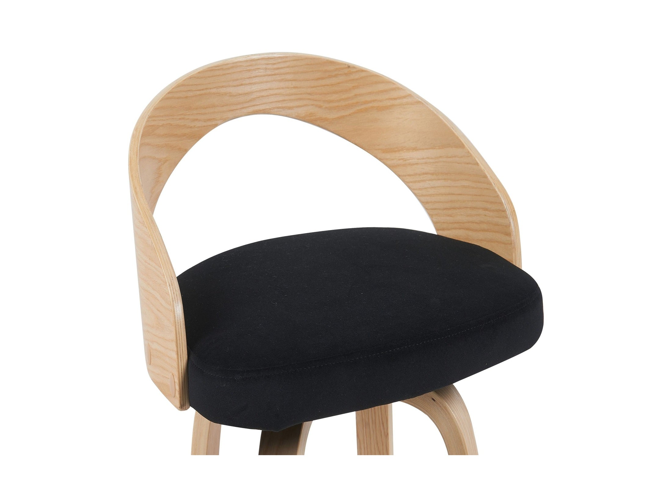 Sonia - Modern Swivel Bar Height Stool - Patterned Oak Wood Finish