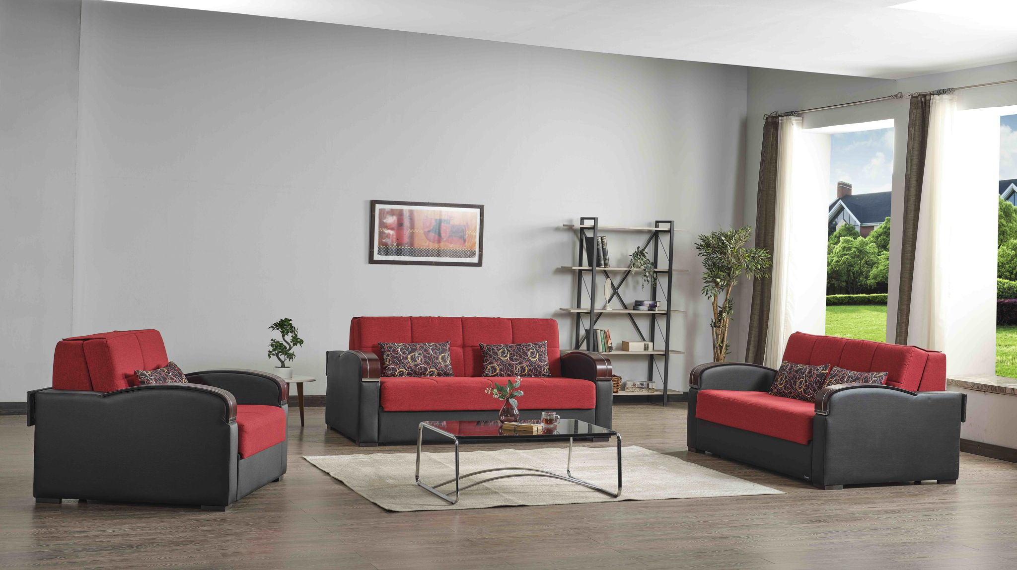 Ottomanson Sleep Plus - Upholstered Convertible Loveseat With Storage