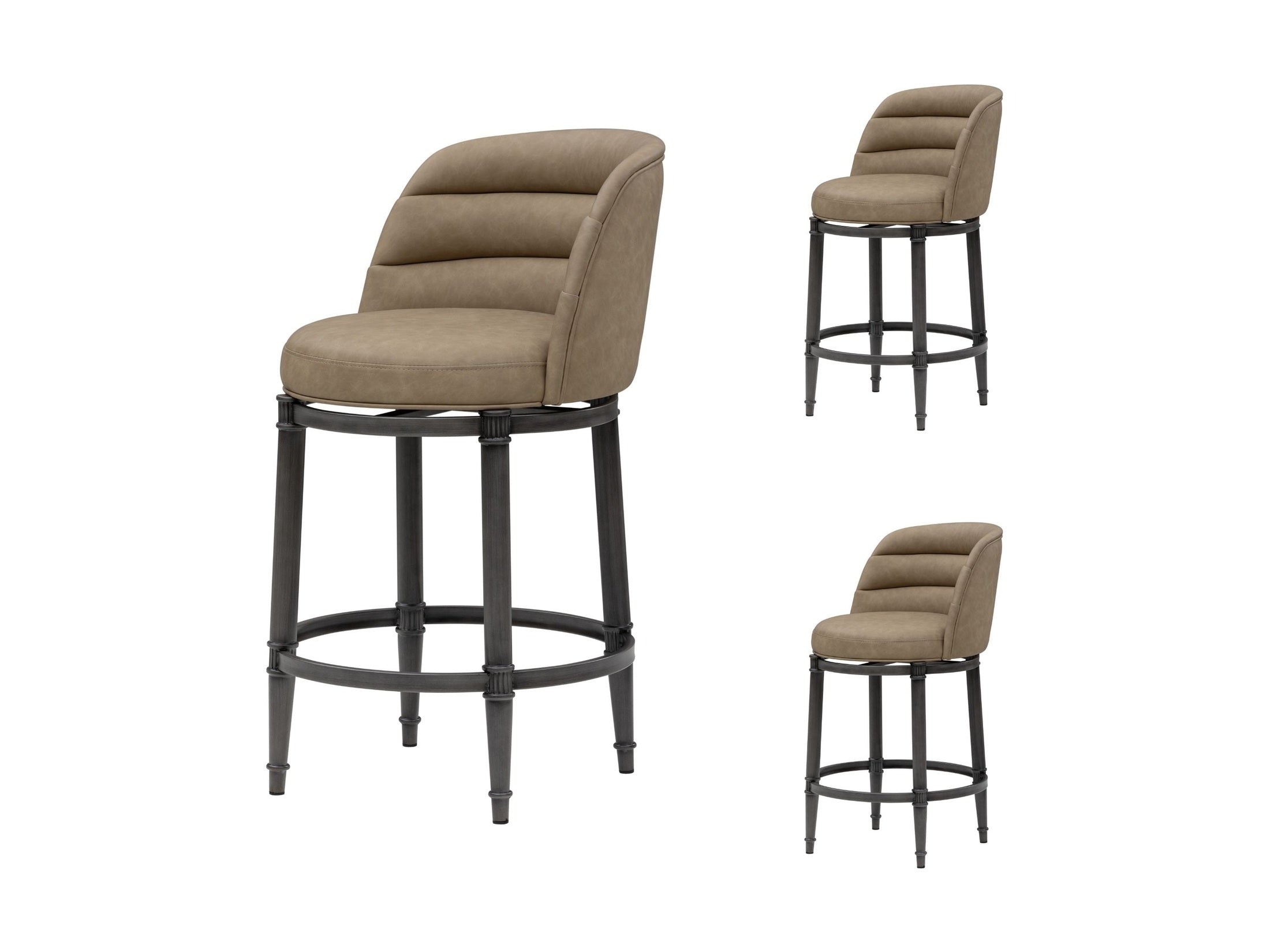 Eunice - Faux Leather Upholstered Swivel Counter Height Barstool