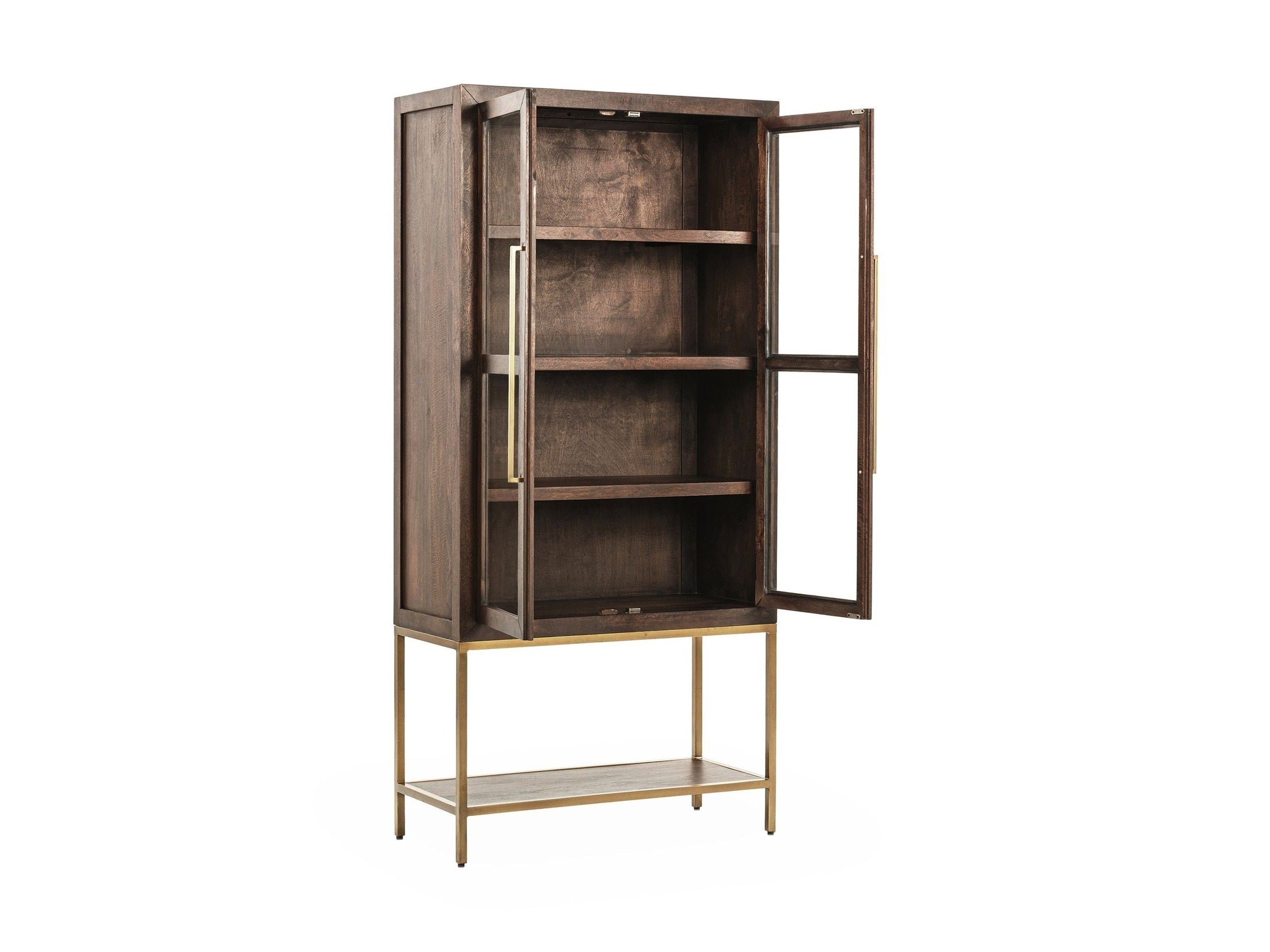 Freemont - Solid Wood Tall Cabinet - Kona Brown