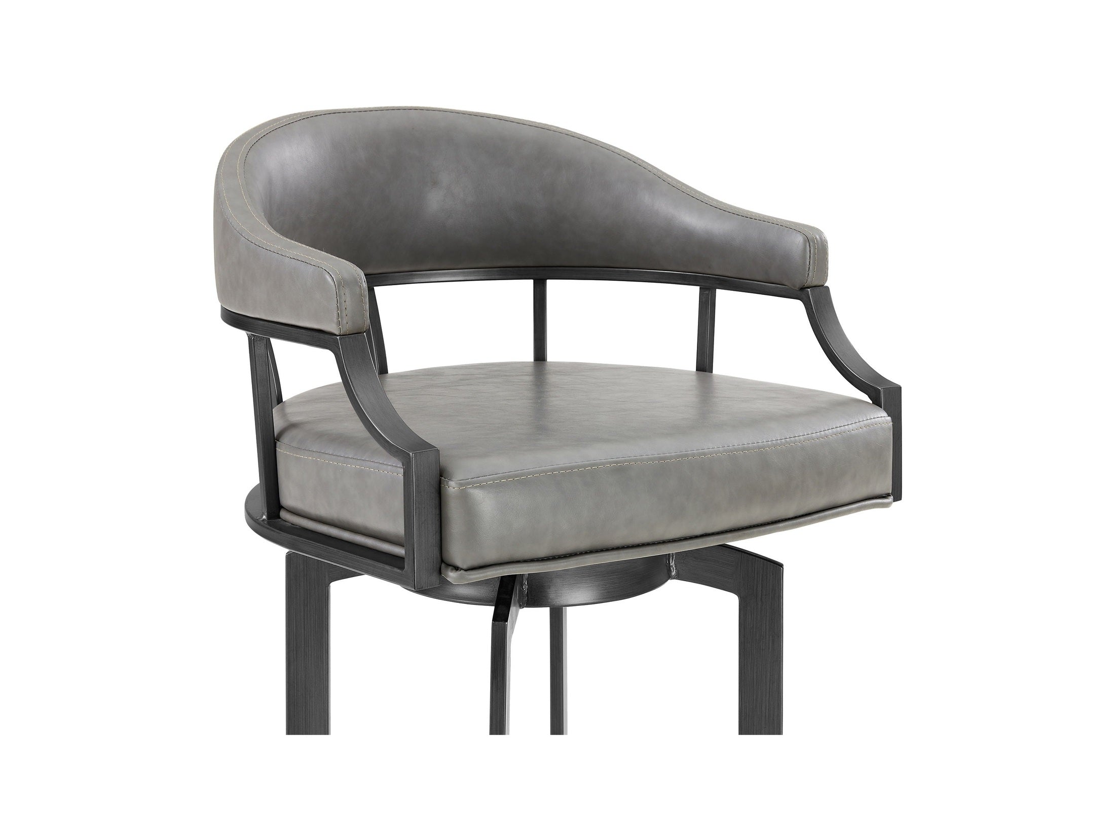 Pharaoh - Swivel Faux Leather Bar Stool - Mineral Finish