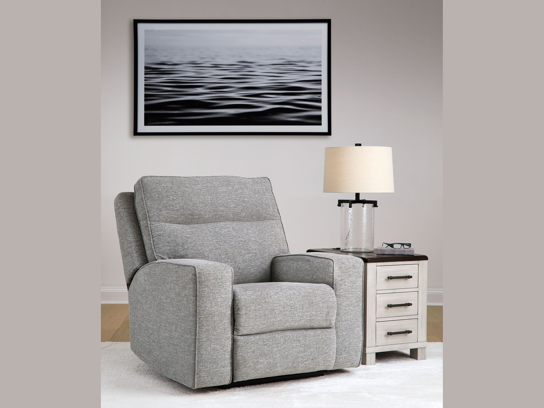 Biscoe - Power Recliner /Adj Headrest - Pewter