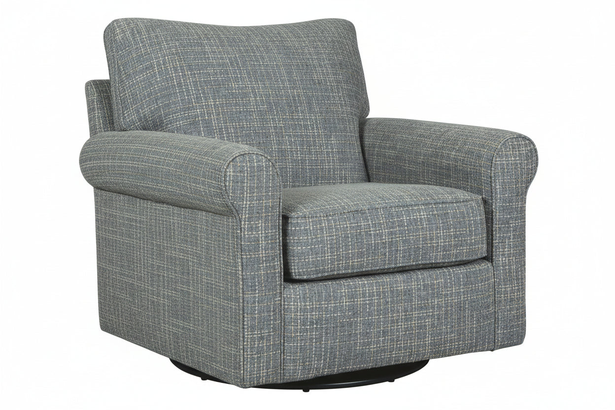 Gray patterned armchair on a white background