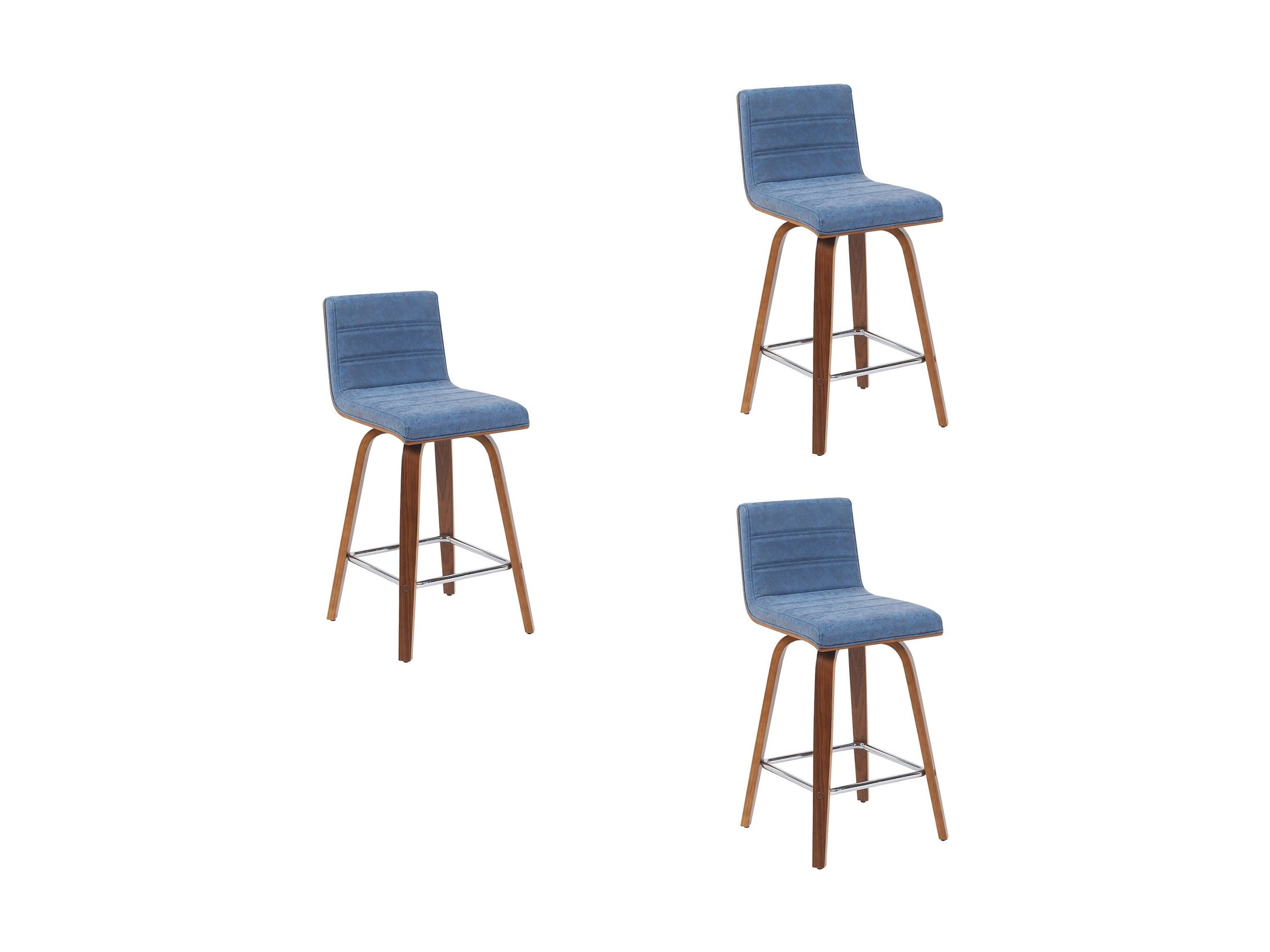 Vienna - Modern Counter Height Swivel Bar Stool - Walnut Finished Wood Frame