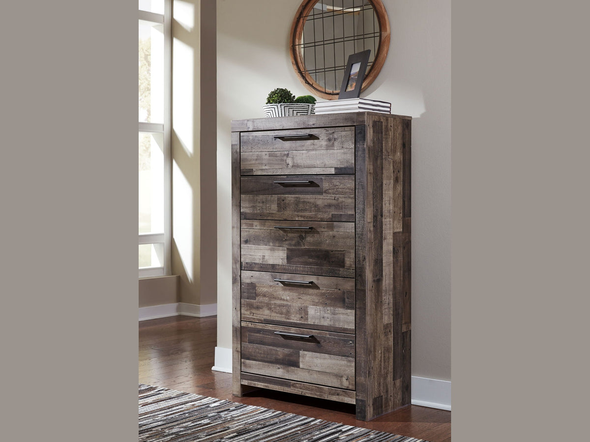 Derekson - Five Drawer Chest - Multi Gray