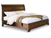 Trellington - Queen Sleigh Storage Bed - Brown