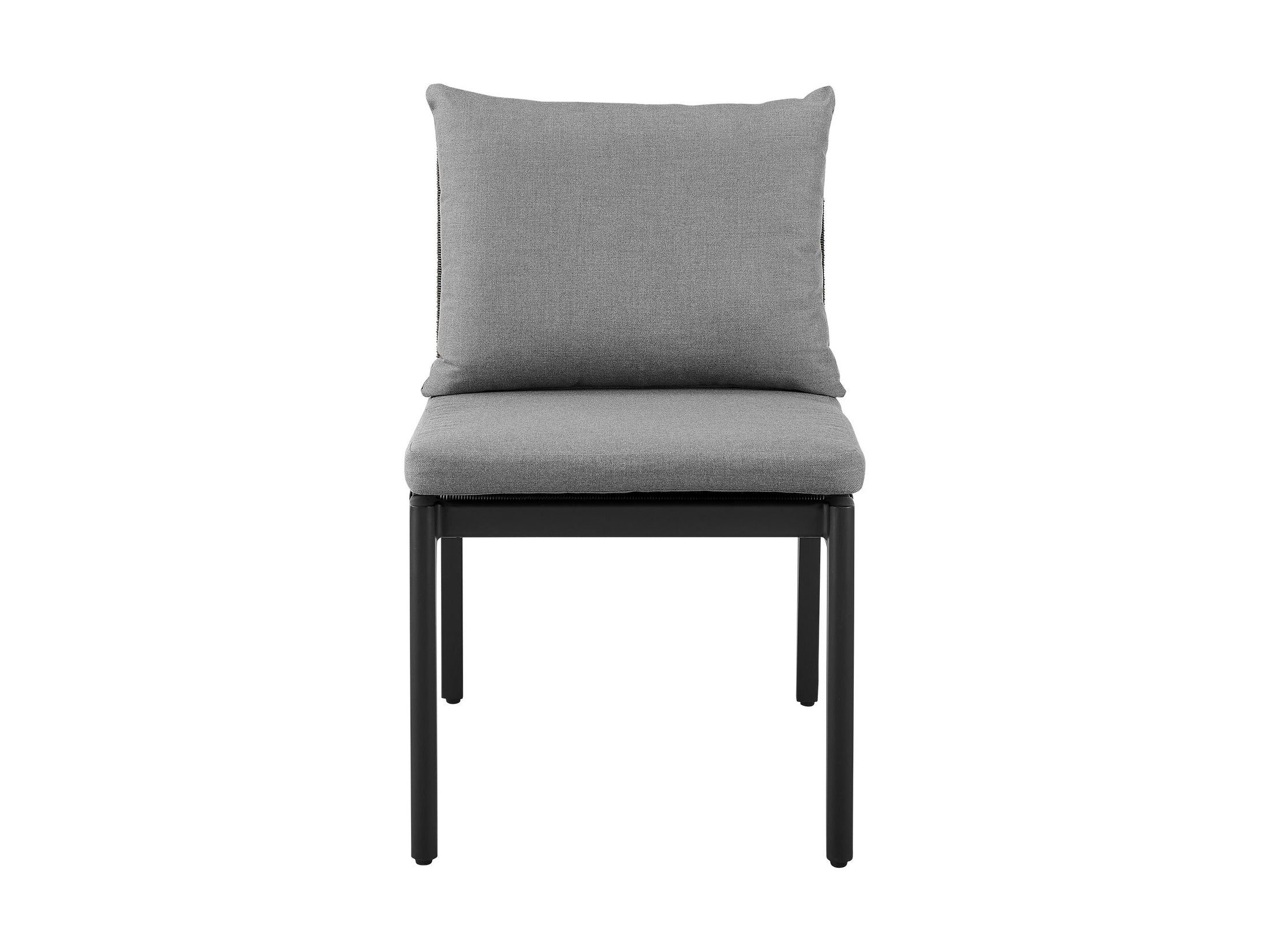 Cayman - Outdoor Patio Dining Chairs In Aluminum With Gray Cushions - (Set of 2)