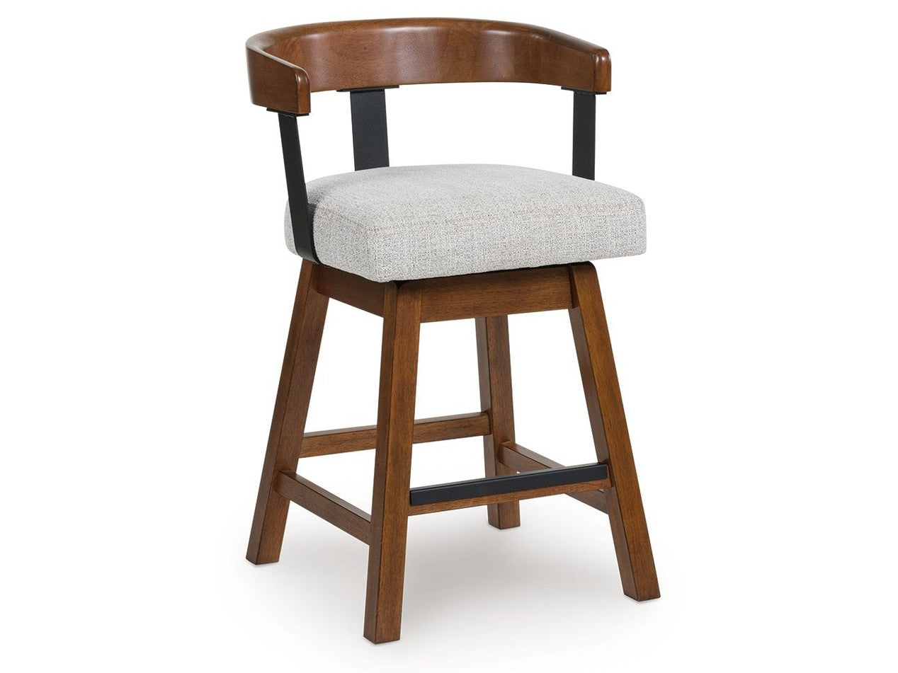 Ralene - Upholstered Swivel Barstool (Set of 2) - Medium Brown