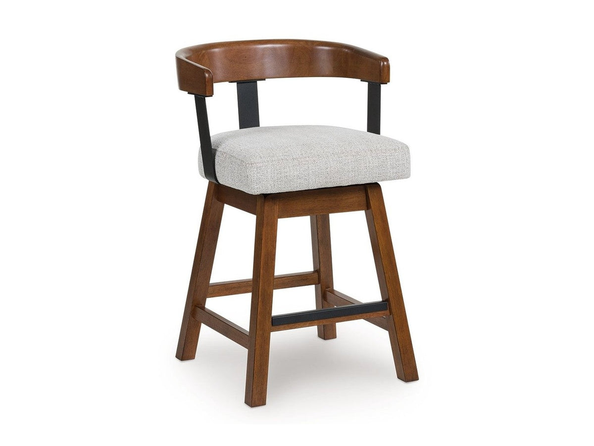 Ralene - Upholstered Swivel Barstool (Set of 2) - Medium Brown