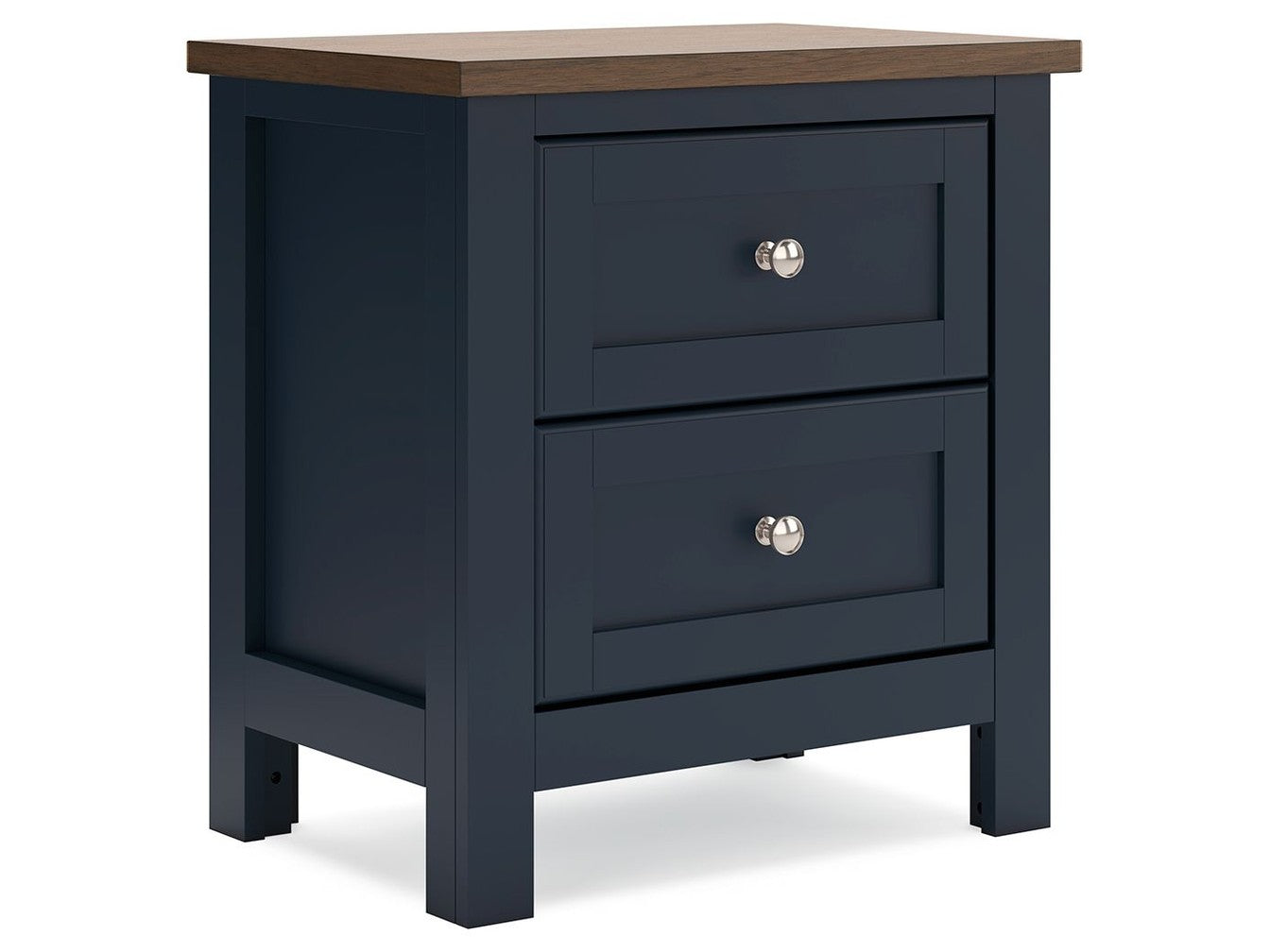 Landocken - Two Drawer Night Stand - Brown / Blue