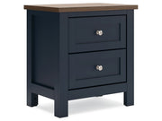 Landocken - Two Drawer Night Stand - Brown / Blue