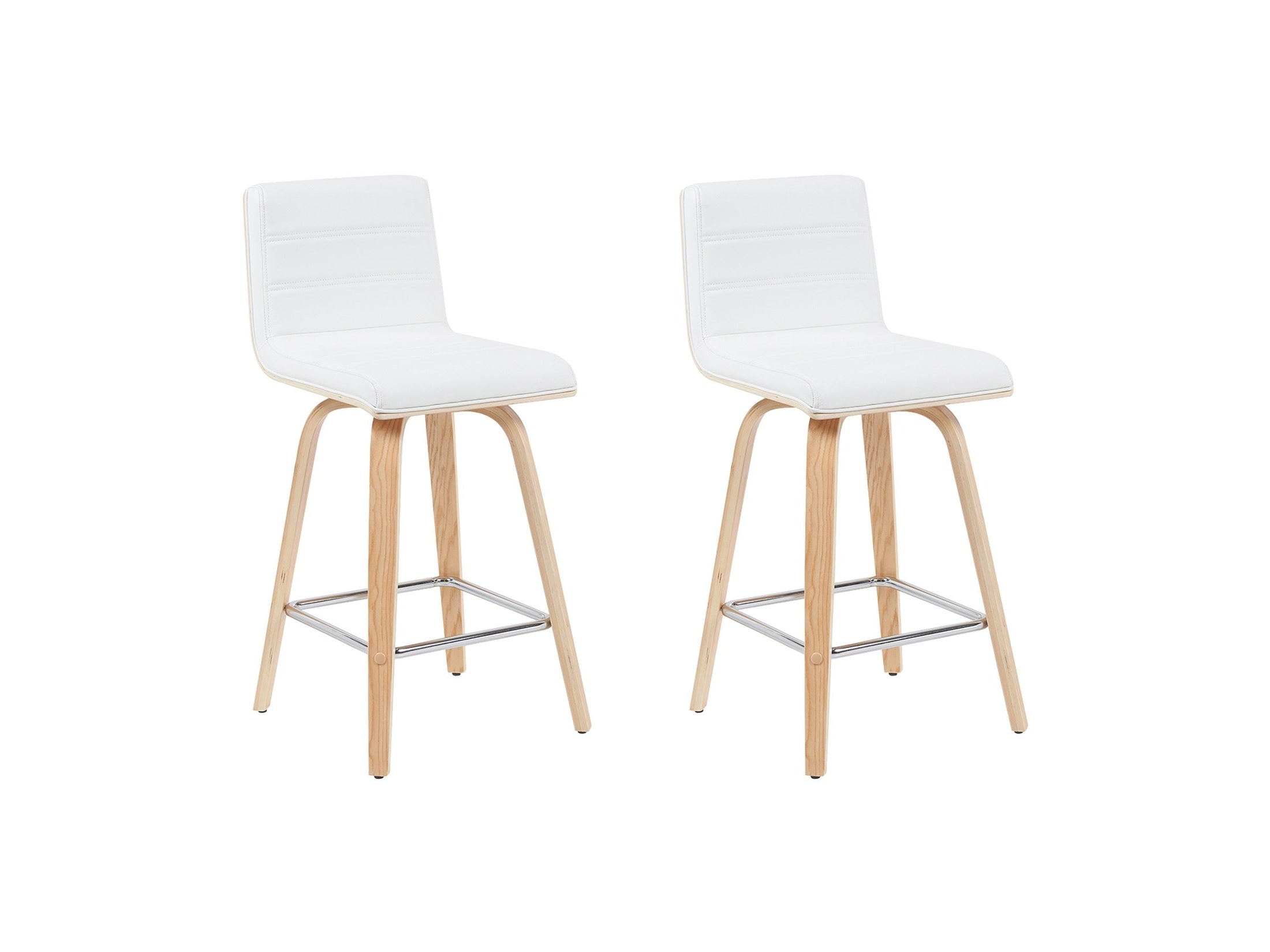 Vienna - Modern Counter Height Swivel Bar Stool - Patterned Oak Wood Frame