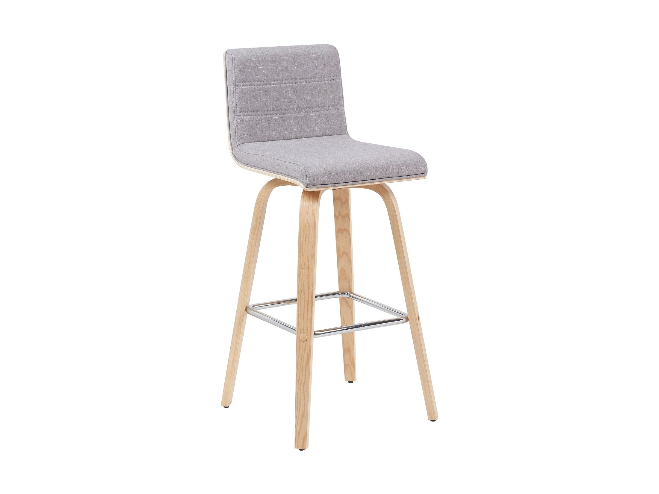 Vienna - Modern Swivel Bar Height Stool - Patterned Oak Wood Frame