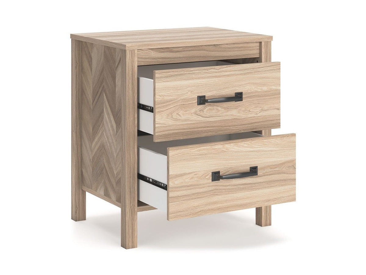 Battelle - Two Drawer Night Stand - Tan