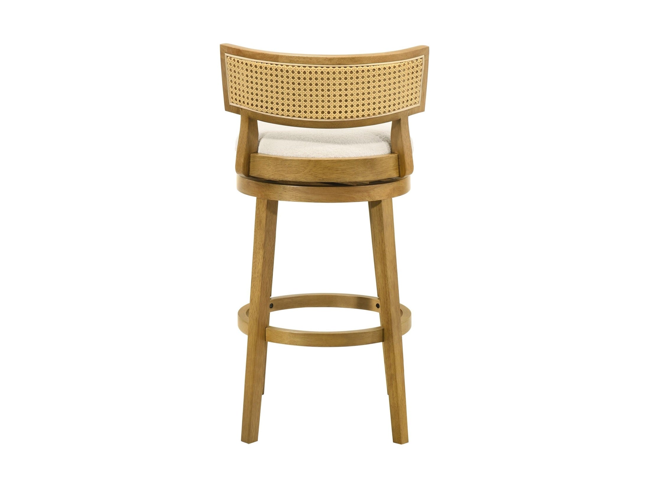Noely - Modern Farmhouse Swivel Wood Bar Height Kitchen Bar Stool