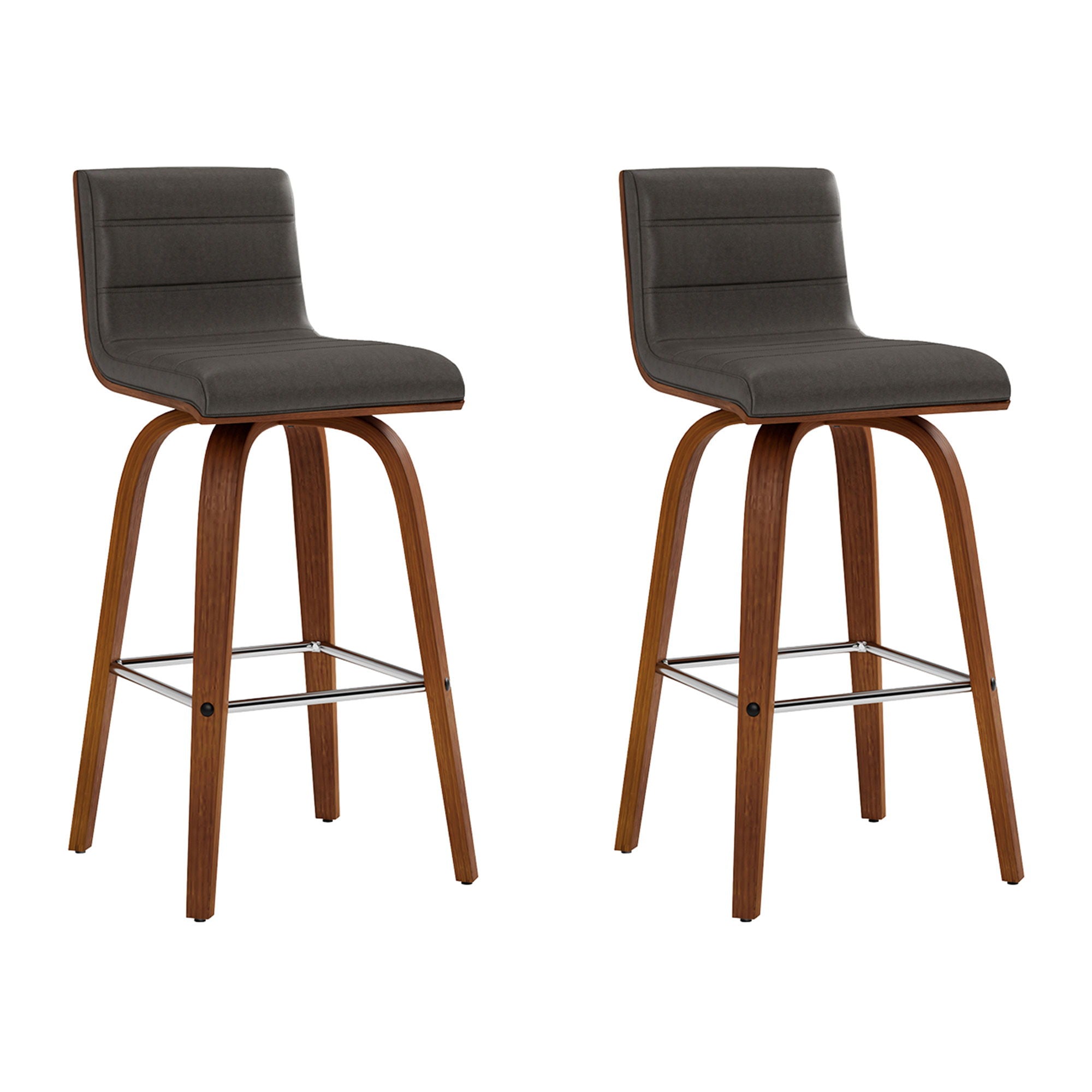 Vienna - 26" Swivel Counter Stool - Walnut Wood