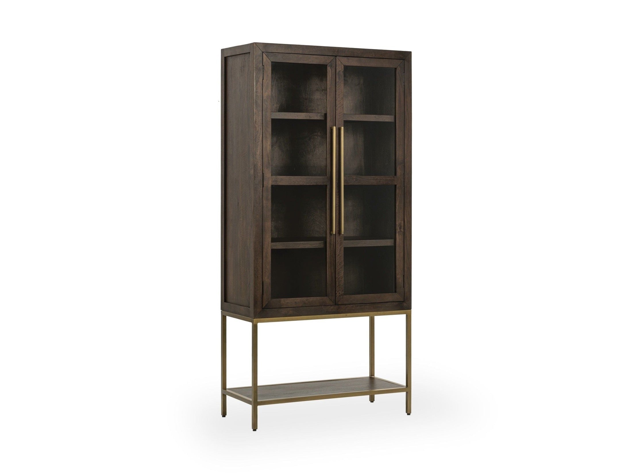 Freemont - Solid Wood Tall Cabinet - Kona Brown