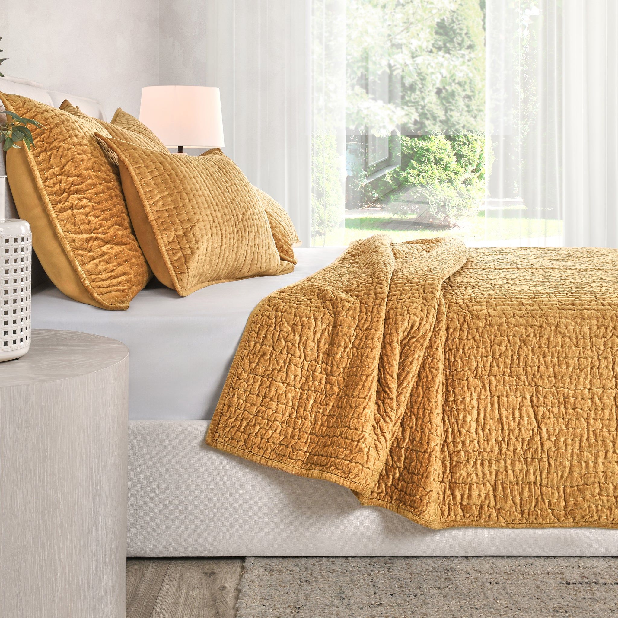 Bari - Velvet Sham - Honey Gold