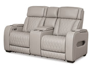 Boyington - Power Reclining Loveseat With Console/Adj Hdrst