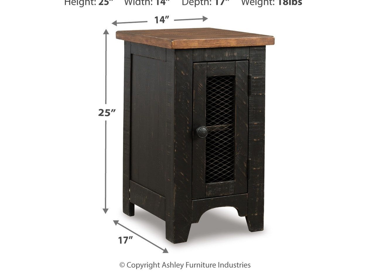 Valebeck - Chair Side End Table - Black / Brown