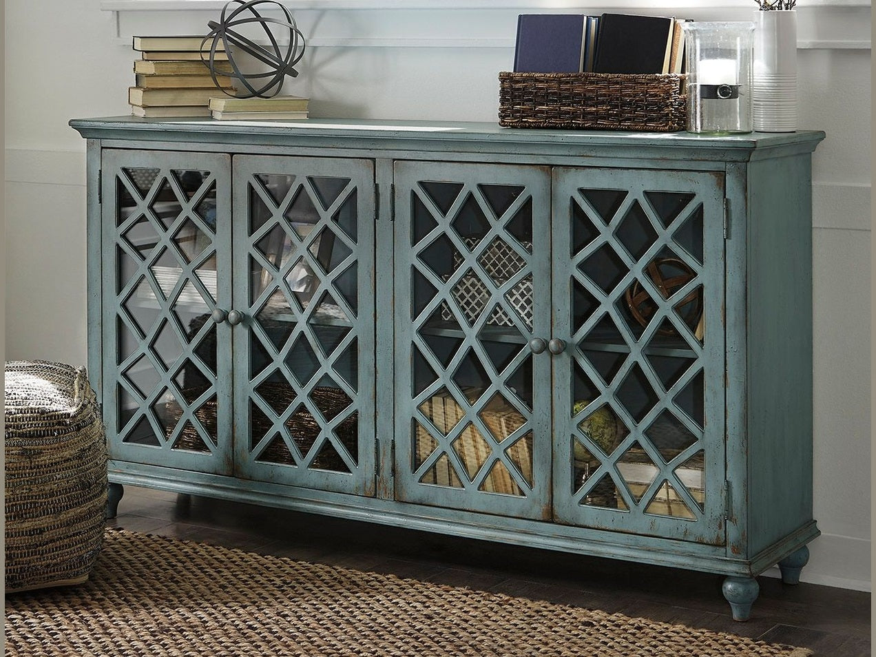 Mirimyn - Accent Cabinet - Vintage Finish - Antique Teal