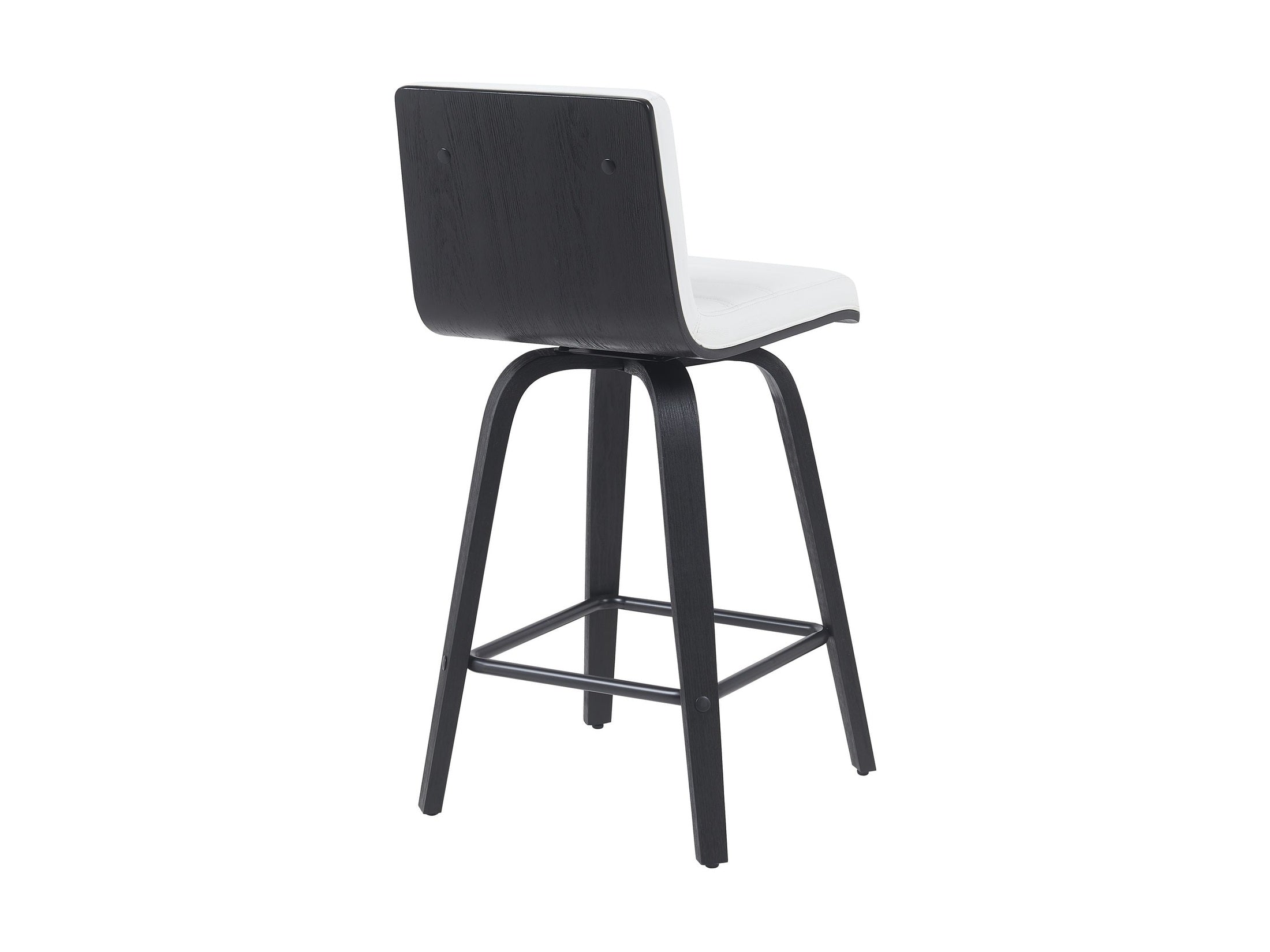 Vienna - Modern Counter Height Swivel Bar Stool - Black Brushed Wood Frame