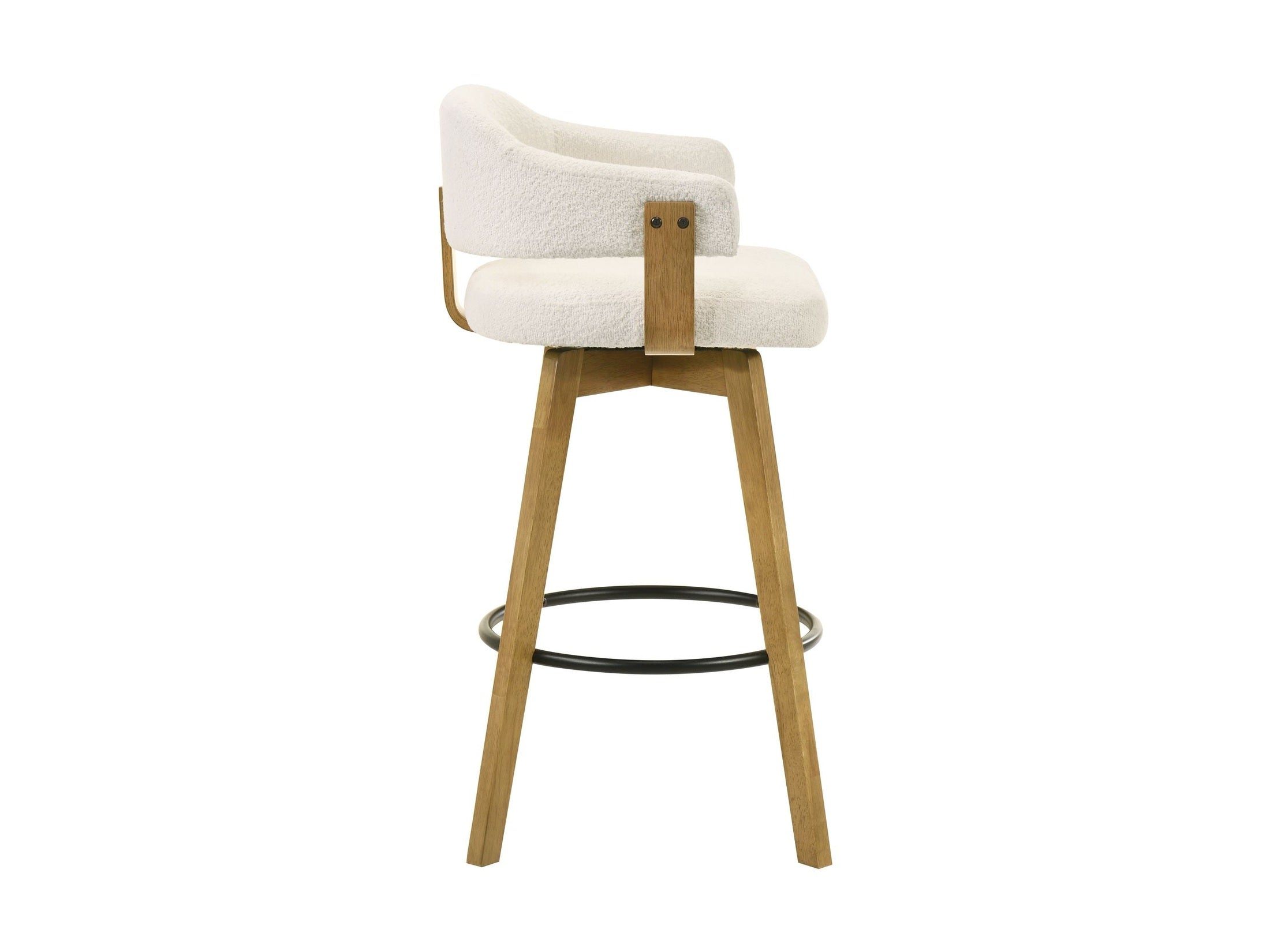 Callah - Contemporary Natural Wood Bar Height Kitchen Bar Stool