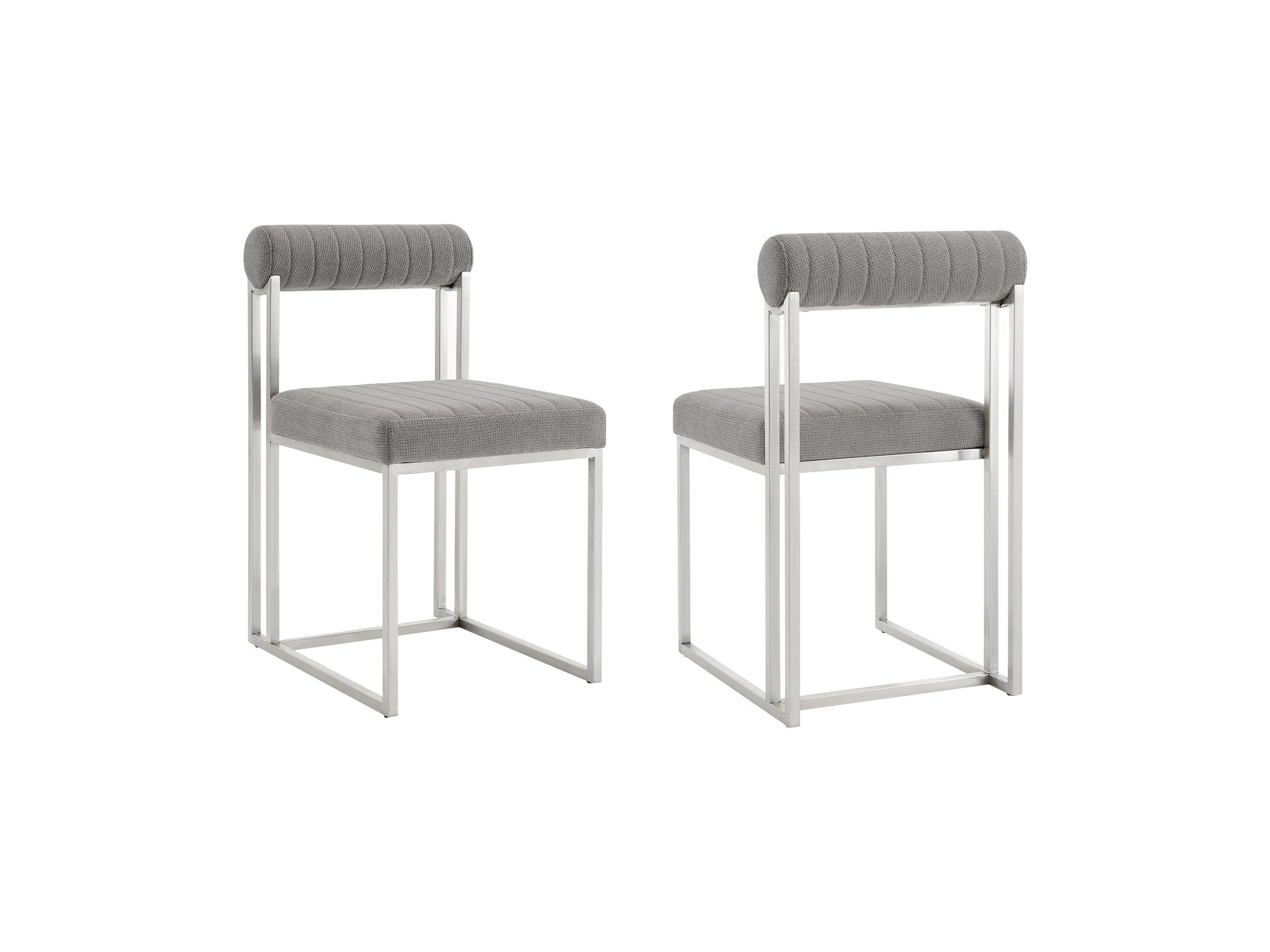 Anastasia - Dining Room Chair Set With Brushed Silver Frame
