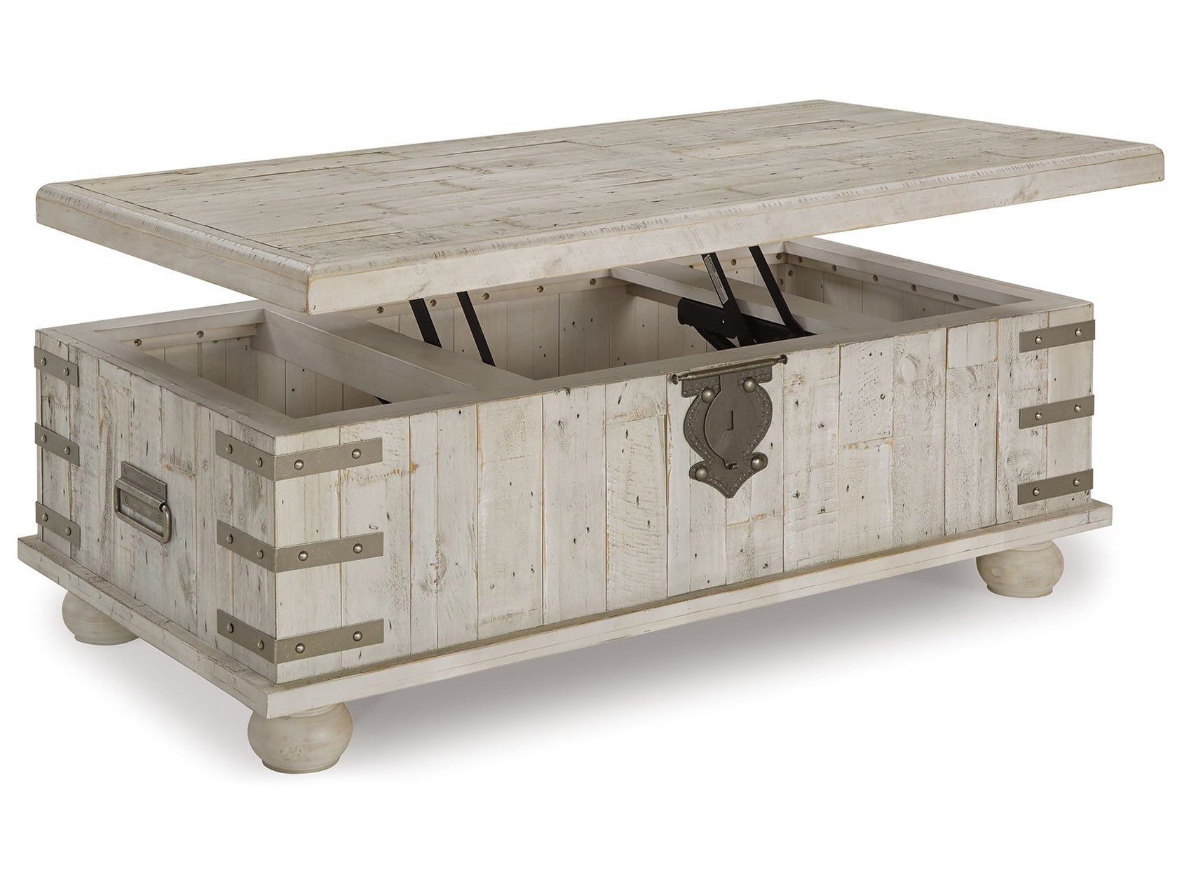 Carynhurst - Lift Top Cocktail Table - White Wash Gray