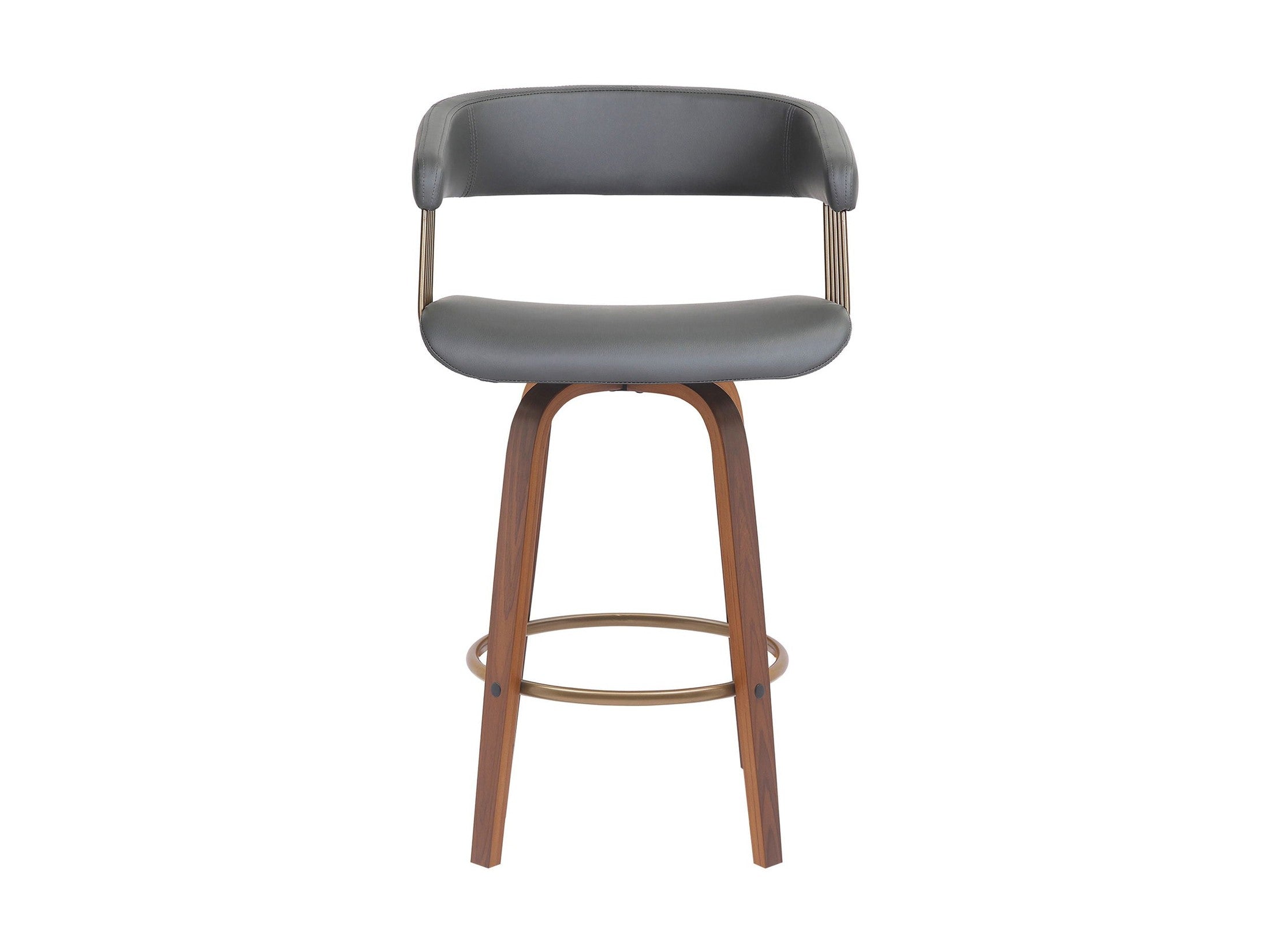 Topanga - Swivel Walnut Wood Stool
