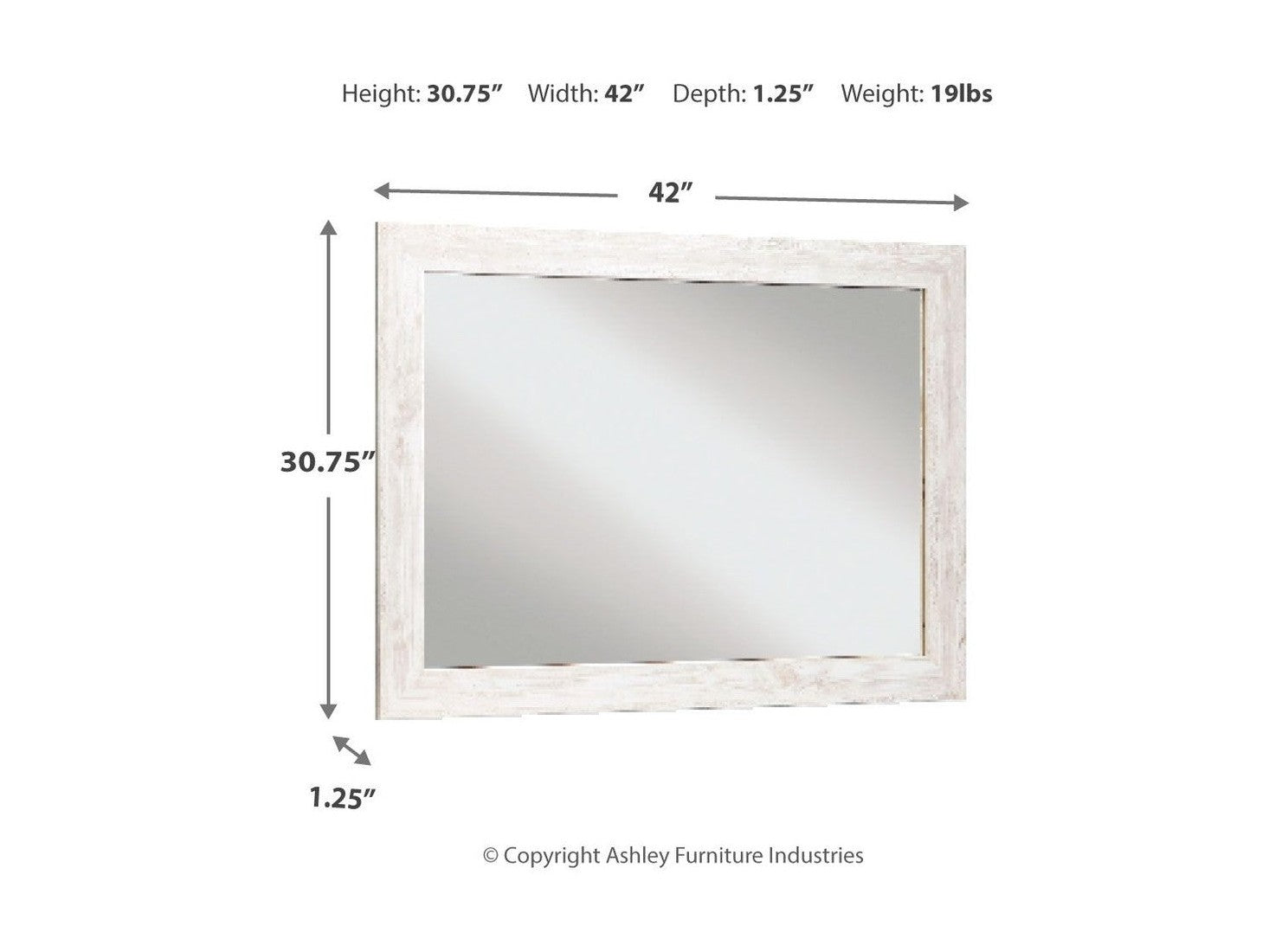 Paxberry - Bedroom Accent Mirror - Whitewash