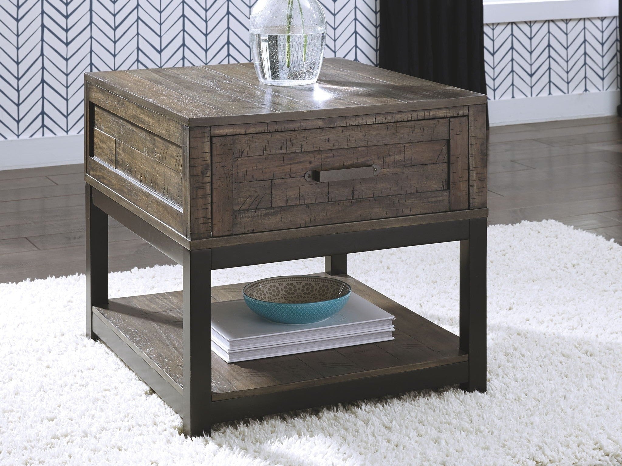 Johurst - Rectangular End Table - Grayish Brown