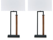 Voslen - Metal Table Lamp (Set of 2) - Black / Brown