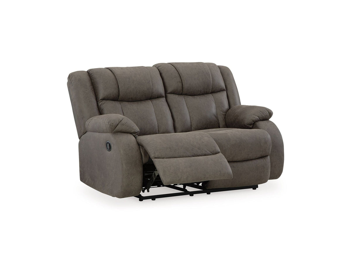 First Base - Reclining Loveseat - Gunmetal