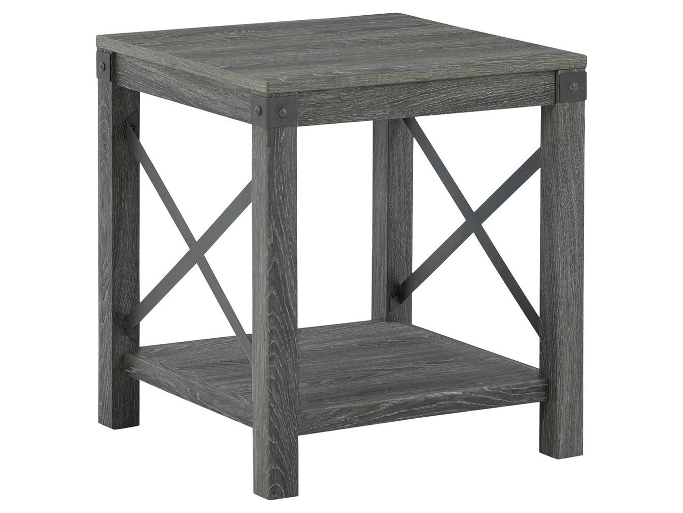 Freedan - Square End Table - Grayish Brown