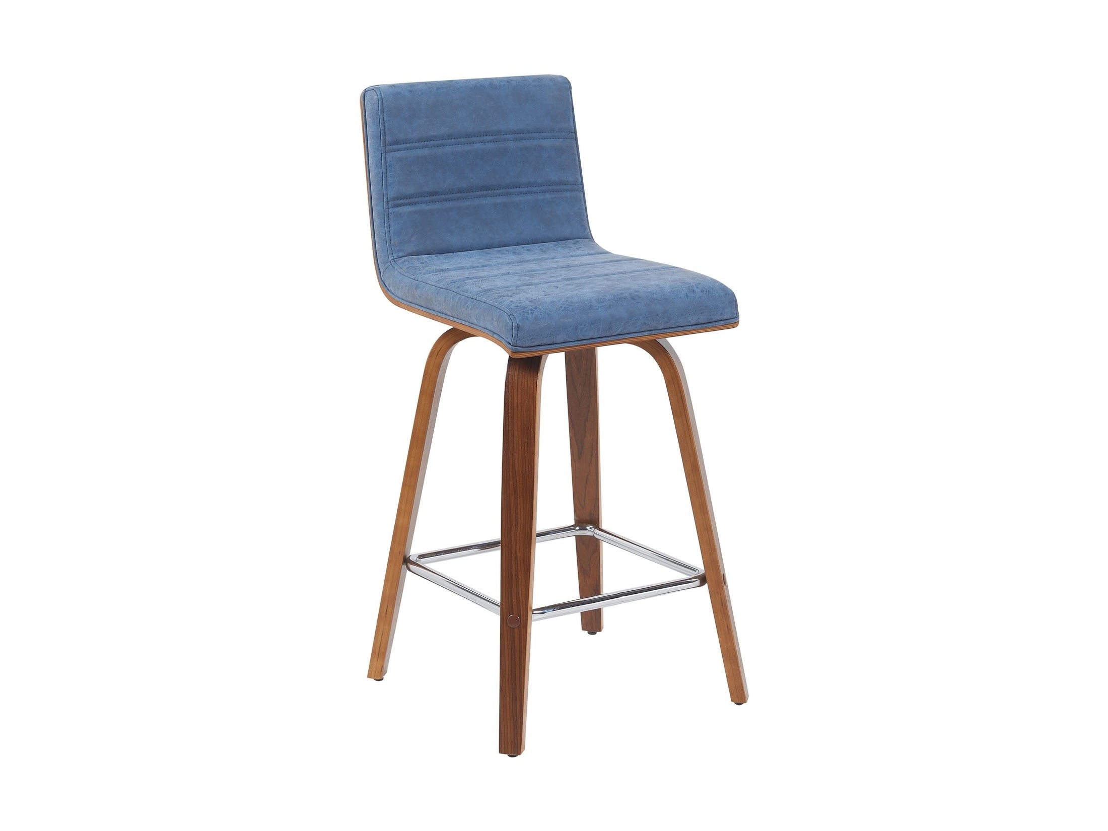 Vienna - Modern Counter Height Swivel Bar Stool - Walnut Finished Wood Frame