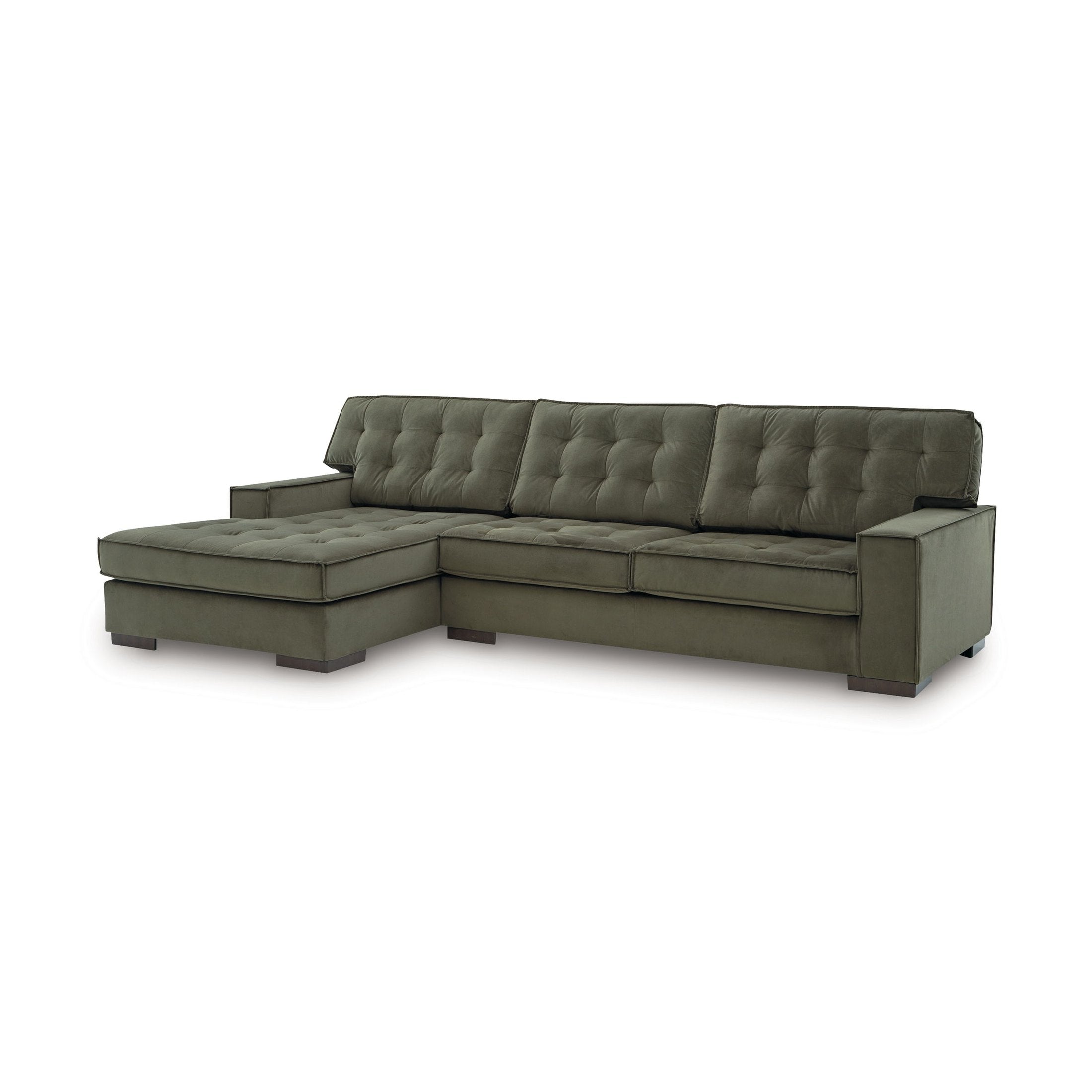 Gray sectional sofa on a white background