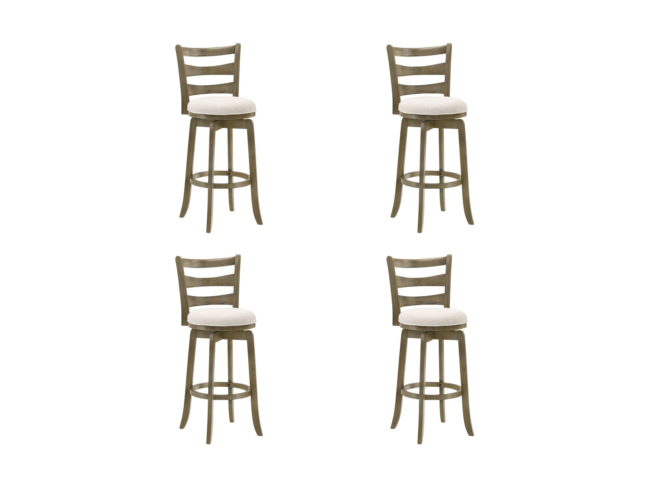 Melindra - Modern Farmhouse Swivel Wood Bar Height Kitchen Bar Stool