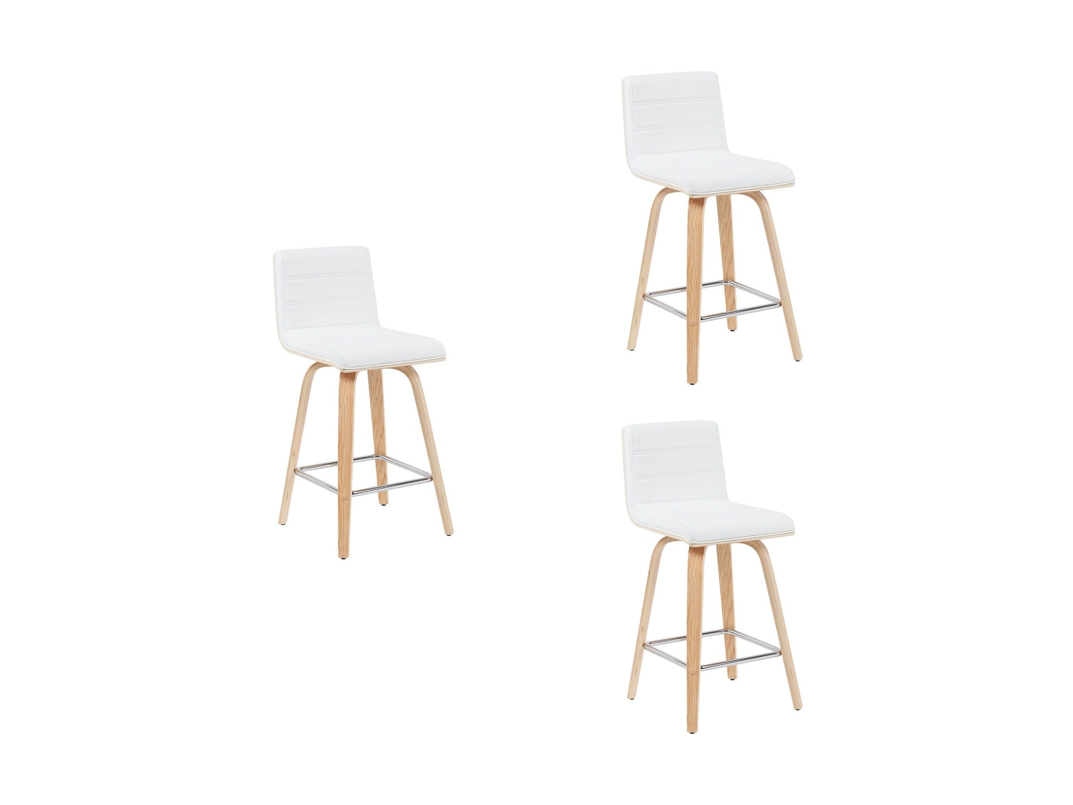 Vienna - Modern Counter Height Swivel Bar Stool - Patterned Oak Wood Frame