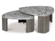 Surmour - Stacked Cocktail Table - Gray / Brown