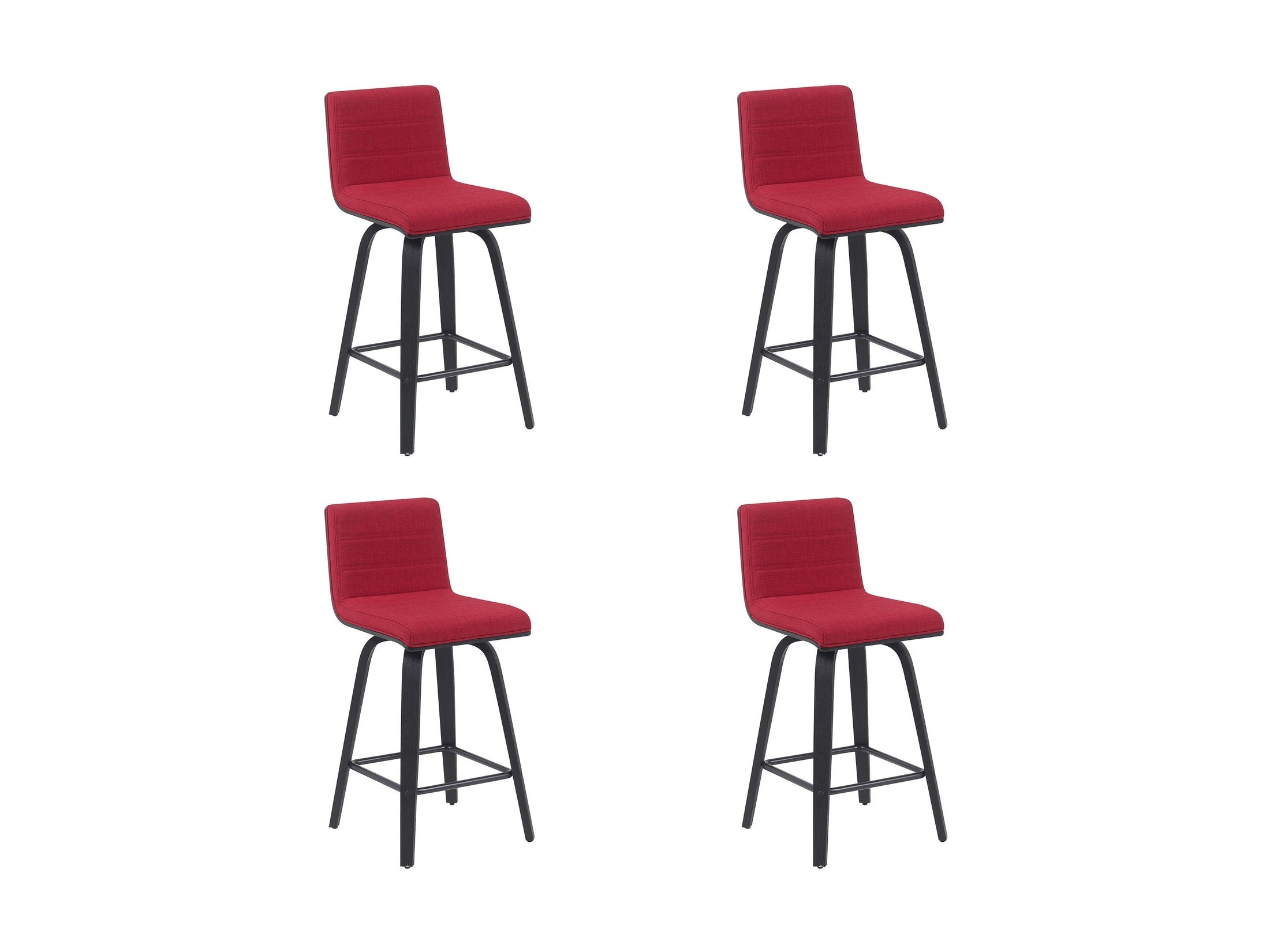 Vienna - Modern Counter Height Swivel Bar Stool - Black Brushed Wood Frame