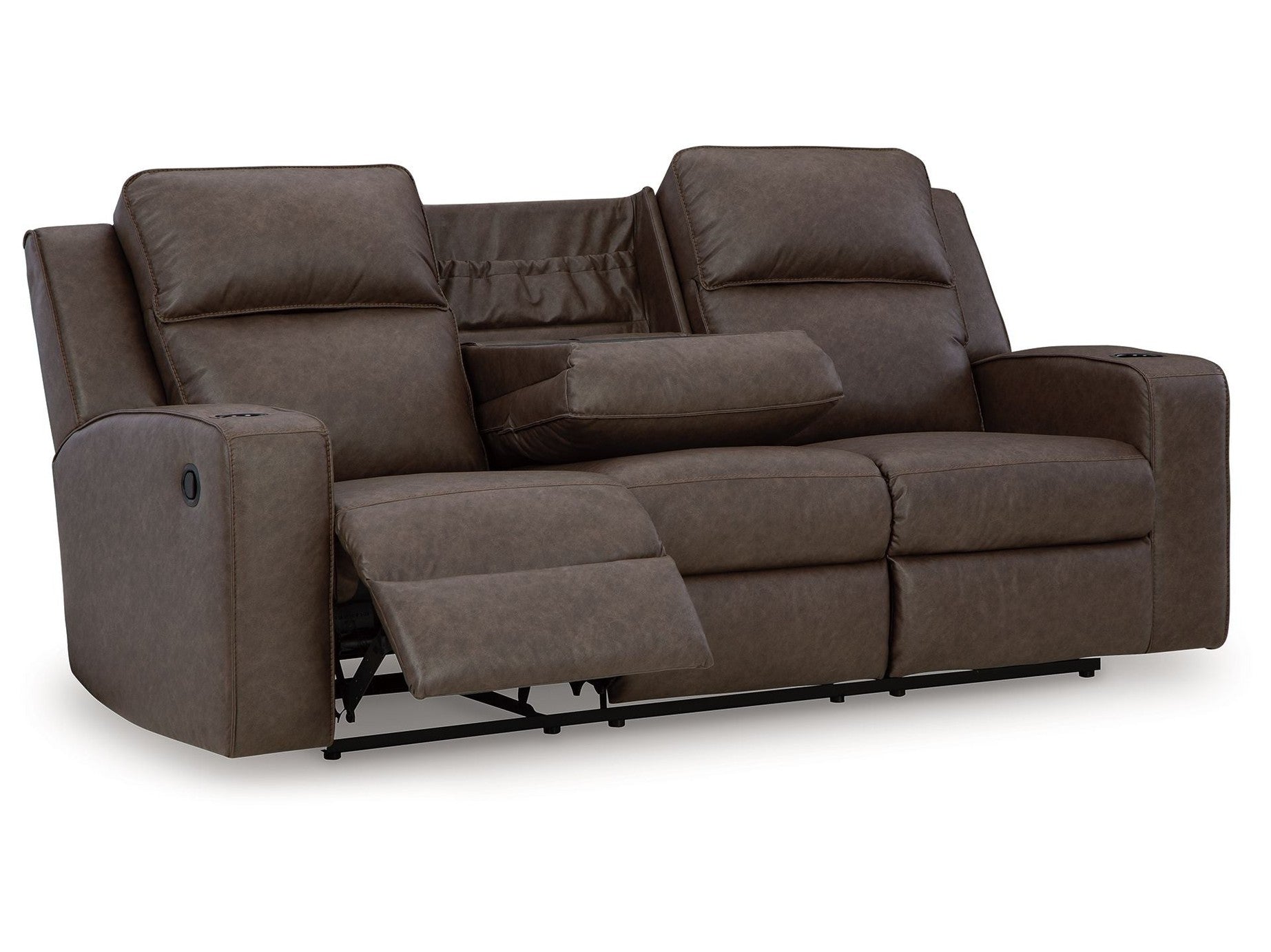 Lavenhorne - Rec Sofa W/Drop Down Table - Granite